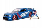 Marvel Hollywood Rides Diecast Model 1/24 2006 Ford Mustang GT with Captain America Figure