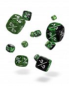 Oakie Doakie Dice D6 Dice 12 mm Marble/Gemidice Positive & Negative - Green (14)