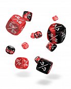 Oakie Doakie Dice D6 Dice 12 mm Marble/Gemidice Positive & Negative - Red (14)