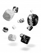 Oakie Doakie Dice D6 Dice 12 mm Marble/Gemidice Positive & Negative - White (14)
