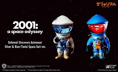 2001: A Space Odyssey Artist Defo-Real Series Soft Vinyl Figures DF Astronaut Silver & Blue Ver.