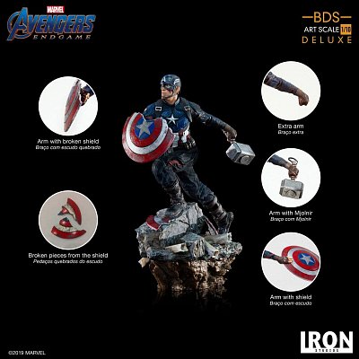 Avengers: Endgame Deluxe BDS Art Scale Statue 1/10 Captain America 21 cm --- DAMAGED PACKAGING