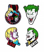 DC Comics Collectors Pins 4-Pack Joker & Harley Quinn