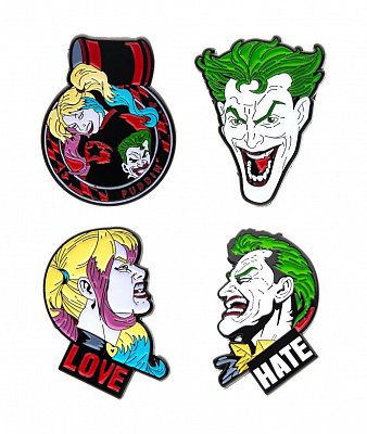 DC Comics Collectors Pins 4-Pack Joker & Harley Quinn