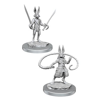 D&D Nolzur\'s Marvelous Miniatures Unpainted Miniatures 2-Packs Harengon Rogues Case (4)