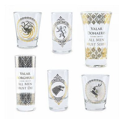 Game of Thrones Premium Shotglasses 6-Pack Black & Gold