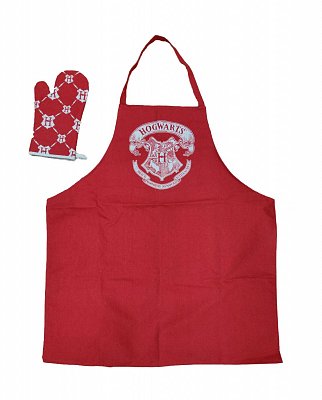 Harry Potter cooking apron with oven mitt Hogwarts Logo
