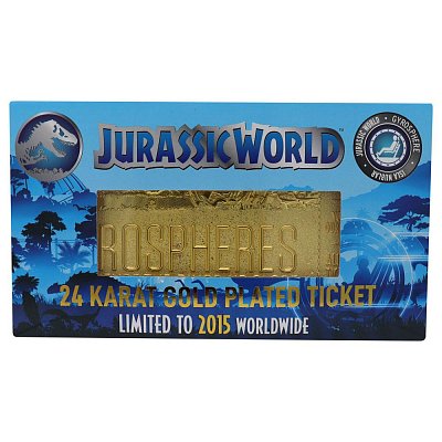 Jurassic World Replica Gyrosphere Collectible Ticket (gold plated)