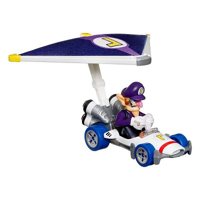 Mario Kart Hot Wheels Diecast Vehicle 3-Pack 1/64 Yoshi, Waluigi, Mario