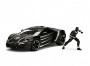 Marvel Diecast Model 1/24 Black Panther & 2017 Lykan Hypersport