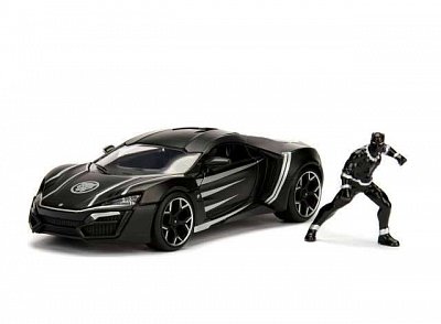 Marvel Diecast Model 1/24 Black Panther & 2017 Lykan Hypersport