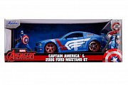 Marvel Hollywood Rides Diecast Model 1/24 2006 Ford Mustang GT with Captain America Figure