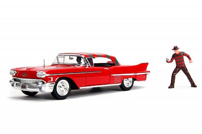 Nightmare on Elm Street Diecast Model American Horror Rides 1/24 1958 Cadillac with Figure