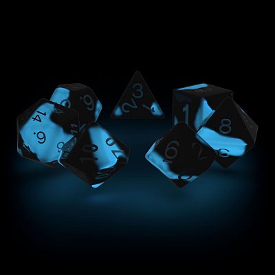 Oakie Doakie Dice RPG Set Glow in the Dark - Deep Ocean (7)