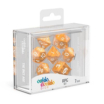 Oakie Doakie Dice RPG Set Marble - Orange (7)