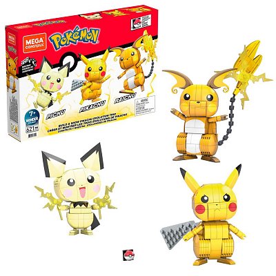 Pokémon Mega Construx Wonder Builders Construction Set Pikachu Evolution Trio 13 cm