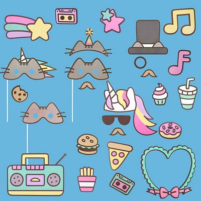 Pusheen Party Photo Booth Kit