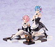 Re:ZERO -Starting Life in Another World- PVC Statue 1/8 Rem & Ram Special Stand Complete Set 16 cm --- DAMAGED PACKAGING