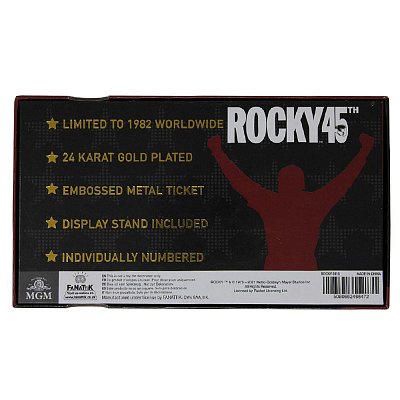 Rocky Replica 45th Anniversary Bicentennial Superfight Ticket (gold plated)