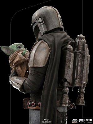 Star Wars The Mandalorian Art Scale Statue 1/10 Mandalorian & Grogu 22 cm