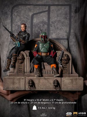 Star Wars The Mandalorian Deluxe Art Scale Statue 1/10 Boba Fett & Fennec on Throne 23 cm