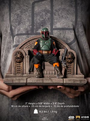 Star Wars The Mandalorian Deluxe Art Scale Statue 1/10 Boba Fett on Throne 18 cm