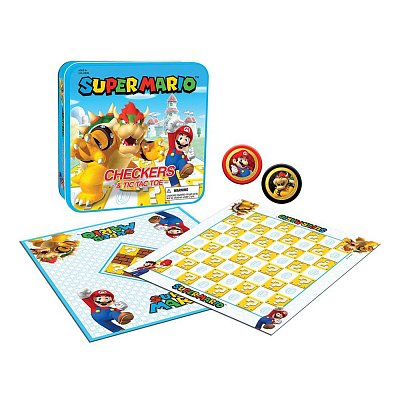 Super Mario Boardgame Checkers & Tic-Tac-Toe Mario vs. Bowser Collector\'s Game