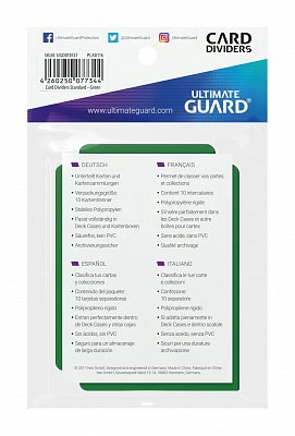 Ultimate Guard Card Dividers Standard Size Green (10)