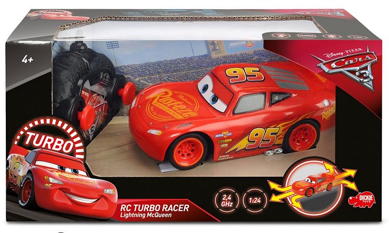 Dickie Toys Disney CARS 3 RC Crash Car Auto 2,4GHz 1:24 Turbo Crash McQueen 17cm 