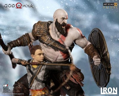 God Of War Deluxe Art Scale Statue 1 10 Kratos Atreus Cm