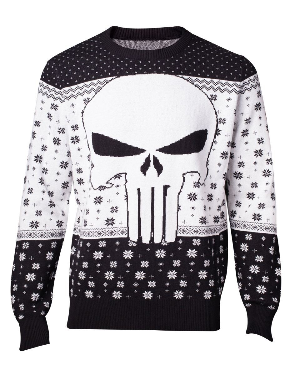 Xxl Neuf Punisher Pull/Sweater Christmas Knitted Marvel Size S-M-L-Xl 